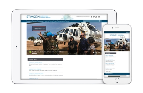 Stimson Center Website on Mobile and Tablet Devices