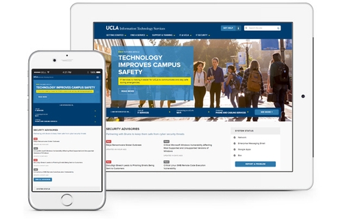 UCLA IT Services Website on Mobile and Tablet Devices