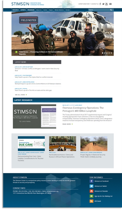 Stimson Center Hompage